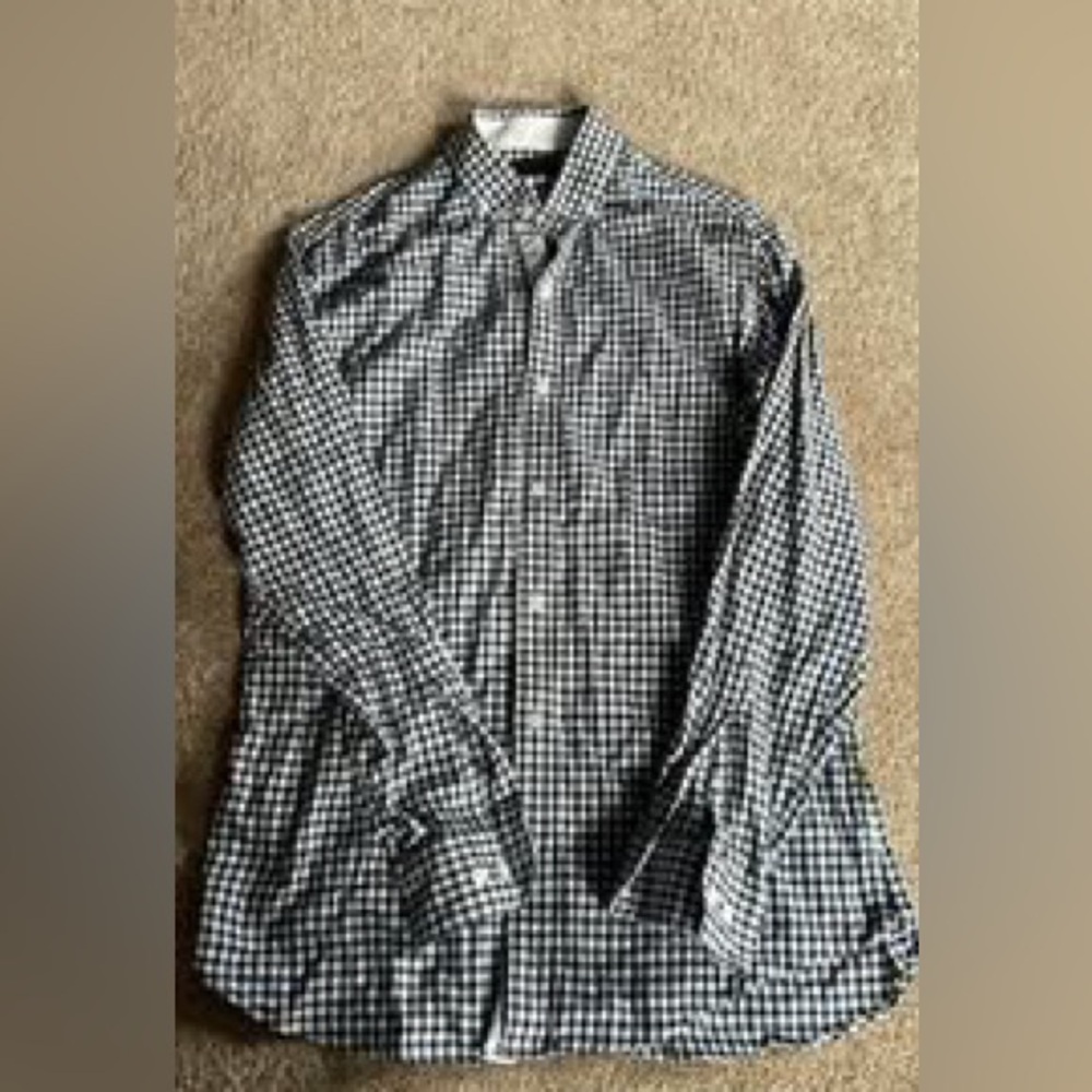 Men's Black and White Checkered Shirt
